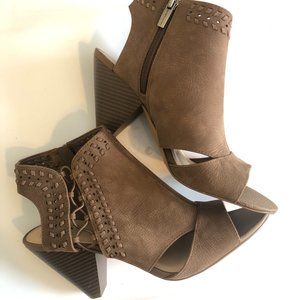 Vince Camuto - Brown Emmia Woven Leather Block Heel Sandal